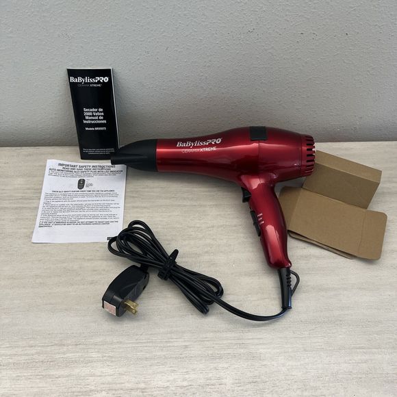 BaBylissPRO Ceramix Xtreme 2000 Watts Red Hair Dryer Open Box - Picture 1 of 10